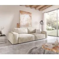 DELIFE Big-Sofa Lanzo, XL Cord Beige 270x130 cm