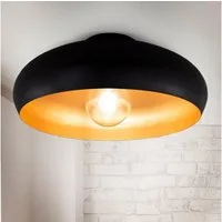 B.K.Licht Deckenleuchte, ohne Leuchtmittel, Warmweiß, LED Deckenlampe Retro schwarz-gold Wohnzimmer Flur Schlafzimmer E27