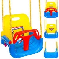 KRUZZEL Babyschaukelsitz Kinderschaukel 3 in 1 Gartenschaukel (Spar-Set, 1-tlg), für mittlere und größere Kinder bis 30 kg