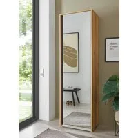 Home affaire Garderobenschrank GiRON/CiTY, moderner Garderobenschrank, Kleiderschrank mit Stauraum Spiegeltür, Teleskopauszug, Tür beidseitig montierbar, 60 cm breit