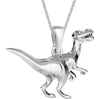 Goldene Hufeisen Kette mit Anhänger Mädchen Kinder Jungen Dinosaurier Anhänger mit Kette aus 925 Silber (2-tlg, inkl. Etui), Geschenkidee