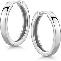 Materia Paar Creolen Damen Silber klassisch Ø21mm SO-426, 925 Sterling Silber, rhodiniert