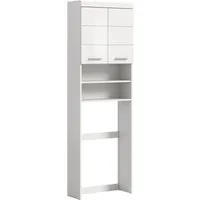 welltime Waschmaschinenumbauschrank SIENA, Breite 63cm, für Waschmaschine & Trockner, 2 Türen, MDF-Front (TOPSELLER) in verschiedenen Farben, Überbauschrank, Umbauschrank, Badschrank
