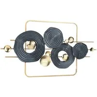 Kobolo Wandbild Metallbild Bild CIRCOLO aus Metall - gold grau, im Used Look