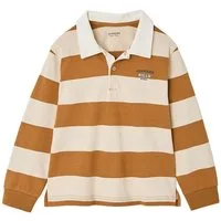 vertbaudet Langarm-Poloshirt Gestreiftes Jungen Poloshirt mit Kontrast-Kragen