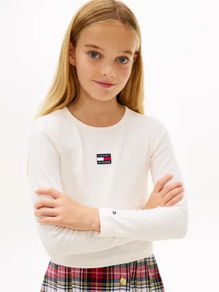 HERITAGE FLAG RIB KNIT TEE LS ancient white - Gr. - 10