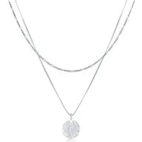 Kuzzoi Kette mit Anhänger Herren Layer Figaro Venezianer Plättchen 925 Silber