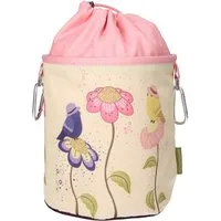 bellaCott Wäscheklammern Wäscheklammerbeutel Vögel Blumen, Ø18 x 31 cm, Baumwolle, 2 Karabiner, Auf links Waschbar bei 40 Grad/bügelbar, Trockner auf niedriger Stufe