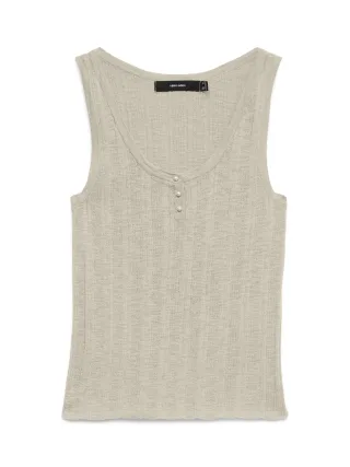 VERO MODA - VMPEACH SL U-NECK TOP Oatmeal - Gr. - XS