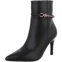 Ital-Design Eleganter Damen Stiefel mit Absatz und Detailverschluss High-Heel-Stiefelette (90542891) Pfennig-/Stilettoabsatz Stiefeletten in Schwarz