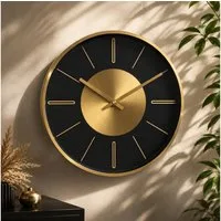 K&L Wall Art Wanduhr Aluminium Wanduhren ohne Ticken Metalluhr modern (Gold Optik 30cm)