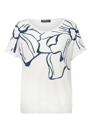 FRANK WALDER - Shirt CASUAL mit Kimonoärmeln ink/ecru - Gr. - 48