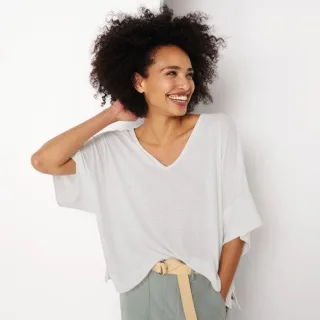 Leinen/Modal-Strandshirt für Damen, Damen, size: regular, Weiß, Leinen/Baumwolle Modal, by Lands' End
