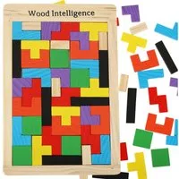 Ikonka Puzzle Holz Ordnen Puzzle – Lernspiel für Kinder und Erwachsene, 40 Puzzleteile, : Fördert logisches Denken und motorische Fähigkeiten