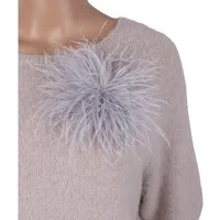 MIRROSI Brosche Edler Federbrosche, Feder-Anstecker im Boho-Vintage Stil, Ausgestattet mit Clip und Anstecknadel für sicheren Halt