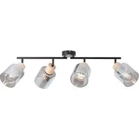 Brilliant Deckenstrahler Weald, ohne Leuchtmittel, Deckenspot mit rauchfarbenen Glas Schirmen - 4 x E27 max. 40 W