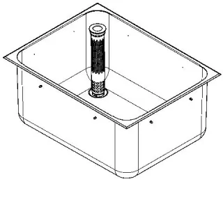 KWC Aquarotter Einlegebecken, ANIMA, Edelstahl, 635x300x485 mm, Ablauf hinten links, 2000100326 2000100326