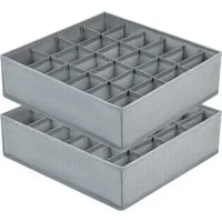 FELIXLEO Aufbewahrungsbox 2 Aufbewahrungsboxen mit 24 Fächern für Socken und Unterwäsche (2 St)