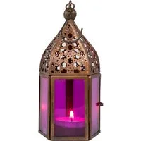 Marrakesch Orient & Mediterran Interior Teelichthalter Lanterne orientale Meena - Rose (1 St), Handarbeit