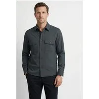 OLYMP Hemdjacke Overshirt, Leinen, Modern Fit, Kentkragen