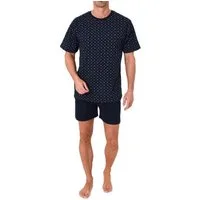Normann Pyjama Normann Herren Pyjama kurzarm Shorty in edler Minimal Print Optik