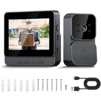 TWUFY Video-Türsprechanlage Drahtlose Video Türklingel mit Kamera Outdoor 4,3 Zoll IPS Bildschirm (Außenbereich, kabellos, mit Monitor, Video Gegensprechanlage, 1-tlg., Türklingel Funk 170° HD Kamera Gegensprechanlage, Infrarot Nachtsicht Zwei-Wege-A