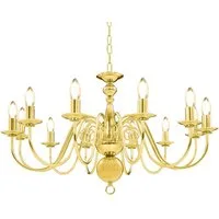 vidaXL Kronleuchter Kronleuchter Golden 12 x E14-Glühbirnen
