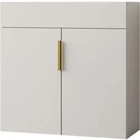 MIRJAN24 Kommode Kerkin 2D1S (mit zwei Drehtüren und Schublade), 100x42x100 cm, Griffe aus Metall in der Farbe Gold