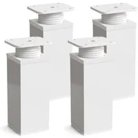 sossai® Möbelfuß Design-Möbelfüße, 4er & 8er Set, höhenverstellbar MFV1, Farbe: Weiß, (4-St), Farbe: Weiß