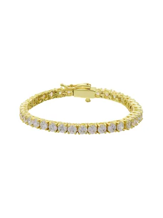 Fashionbox Armband Messing vergoldet mit Zirkonia weiss 16 cm