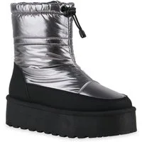 VAN HILL 841496 Winterstiefelette Damen Warm Gefütterte Winter Boots Stiefeletten Bequeme