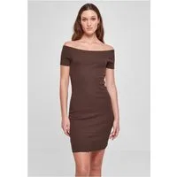 URBAN CLASSICS Sweatkleid Ladies Off Shoulder Rib Dress XS bis XL