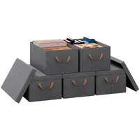 Woltu Aufbewahrungsbox (5 St., Set), mit Deckel, mit Griffen, faltbar