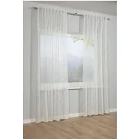 GARDINIA Gardine Schal mit Gardinenband Dolly-Voile mit Rankenstickerei (1 St), verdeckte Schlaufen, transparent, Stoff Dolly-Voile mit Rankenstickerei