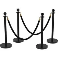 GarveeMore Absperrpfosten Stanchions und Samtseile Schwarze Stanchions Rückzugsgürtel