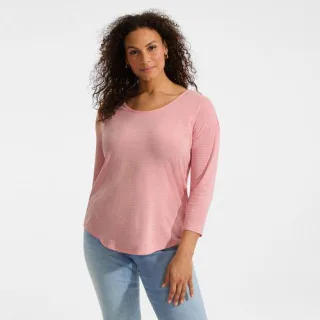 Fließendes Shirt mit Ballettausschnitt, Damen,  Pink, Baumwoll-Mischung/Baumwolle Modal, by Lands' End