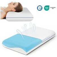 ROYGBIV Nackenstützkissen Memory Foam Kissen, Orthopädisches Kissen, 12cm Kopfkissen OEKO-TEX®, Ruckenschlafer, Bauchschlafer, Seitenschlafer, für Allergiker geeignet