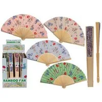 OOTB Spiel OOTB Fächer Bambus 21 cm – 1 von 4 Designs, zufällig