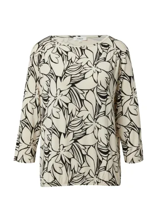 s.Oliver - T-Shirt beige|schwarz - Gr. - 46
