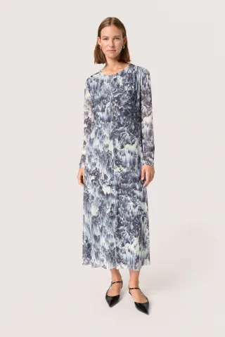 Jerseykleid A-shape Dark Navy Landscape Print multicolour