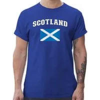 Shirtracer T-Shirt Schottland Schriftzug mit Flagge, Scots, Schottische Nation, Schotl 2026 Fussball WM Fanartikel