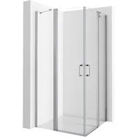 Boromal Eckdusche Duschkabine 75x80 Schwingtür 6mm ESG mit Hebe- und Senk Mechanismus, BxT: 75x80 cm, Einscheibensicherheitsglas, Wasserabweisende Nanobeschichtung
