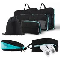 Atacama Packsack Daypack Packsack mit Sichtfenster 8er-Set, Packtaschen mit Kompression für Rucksack Koffer Dual-Taschen