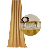 novumfix Verdunkelungsvorhang Sunout/20 curry Thermovorhang XXL Kräuselband bis 350 cm lang, verdunkelnd, extra lang