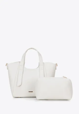 Wittchen Damenkoffer mit abnehmbarer Tasche, cremeweiß, Kunstleder