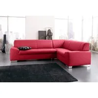 DOMO collection Ecksofa Alisson, zeitlose Optik, flache Armlehnen, L-Form, fester Sitzkomfort, wahlweise mit Bettfunktion