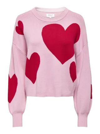 ONLY - ONLMONTANA LS JQ O-NECK CC KNT Romance Rose - Gr. - L