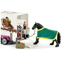 Schleich® Tierfigur Horse Club Pick-up mit Pferdeanhänger 42346, handbemaltes Schleich Spielset mit 38 Teilen