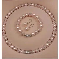 ROUGEMONT Perlenketten-Set Damen Perlenkette Halskette +Ohrringe + Armband 925 Sterling Silber