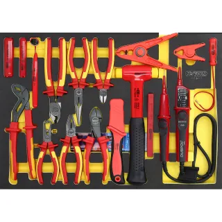 KS Tools ERGOTORQUE VDE Zangen-Satz in Schaumstoffeinlage, 17-tlg - 117.6117